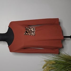 White Birch Long Sleeve  Rust Colored Tunic (small)